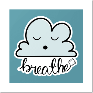 Breathe Kawaii Cloud Design Posters and Art